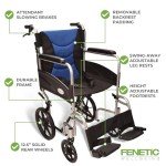 Lightweight Aluminum Folding Transit Wheelchair with Brakes