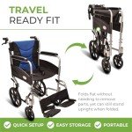 Lightweight Aluminum Folding Transit Wheelchair with Brakes