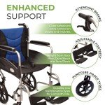 Lightweight Aluminum Folding Transit Wheelchair with Brakes