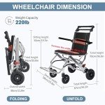 Lightweight Folding Transport Wheelchair for Easy Travel
