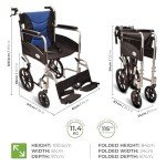 Lightweight Aluminum Folding Transit Wheelchair with Brakes