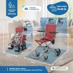 Mobiclinic Neptuno Folding Travel Wheelchair – Red Plaid