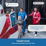 Mobiclinic Neptuno Folding Travel Wheelchair – Red Plaid