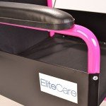 Lightweight Pink Folding Travel Wheelchair with Brakes
