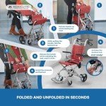 Mobiclinic Neptuno Folding Travel Wheelchair – Red Plaid