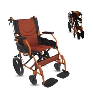 Lightweight Folding Wheelchair with Dual Brake System