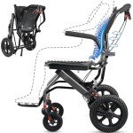 Lightweight Transport Wheelchair with Handbrakes - Black