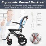 Lightweight Transport Wheelchair with Handbrakes - Black