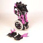 Pink Lightweight Folding Travel Wheelchair with Handbrakes