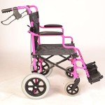Pink Lightweight Folding Travel Wheelchair with Handbrakes