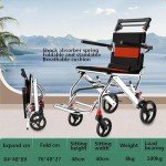 Lightweight Folding Aluminum Transport Wheelchair for Travel