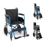 Mobiclinic® Marsella Folding Lightweight Wheelchair - Blue