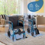 Mobiclinic® Marsella Folding Lightweight Wheelchair - Blue
