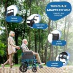 Mobiclinic® Marsella Folding Lightweight Wheelchair - Blue