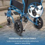 Mobiclinic® Marsella Folding Lightweight Wheelchair - Blue