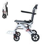 Lightweight Folding Wheelchair with Adjustable Safety Strap