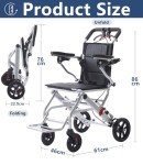 Ultralight Foldable Wheelchair with Hand Brakes