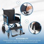 Mobiclinic® Marsella Folding Lightweight Wheelchair - Blue