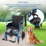 Mobiclinic® Marsella Folding Lightweight Wheelchair - Blue
