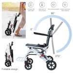 Lightweight Folding Wheelchair with Adjustable Safety Strap