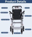 Ultralight Foldable Wheelchair with Hand Brakes
