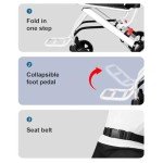 Lightweight Folding Wheelchair with Adjustable Safety Strap