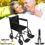 Lightweight Portable Folding Wheelchair with Brakes