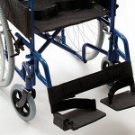 Blue Lightweight Foldable Self-Propelled Travel Wheelchair