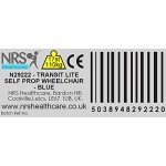 Blue Lightweight Foldable Self-Propelled Travel Wheelchair