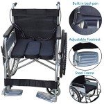 Lightweight Folding Self-Propelled Wheelchair with Commode