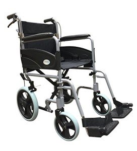 Ultra Lightweight Folding Transit Wheelchair with Handbrakes
