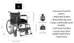 Folding Lightweight Self-Propelled Wheelchair with Extra Wide Seat