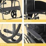 Folding Lightweight Self-Propelled Wheelchair with Extra Wide Seat