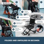 Lightweight Folding Wheelchair for Travel - Saturn Model
