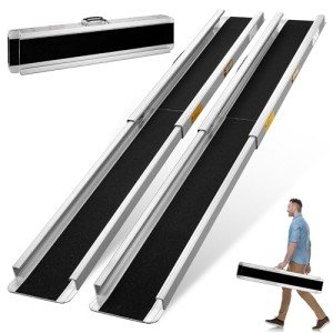 Osluken 5FT Portable Aluminum Wheelchair Ramps - 2 Pack