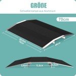 ILOKNZI 70CM Non-Slip Aluminum Wheelchair Ramp