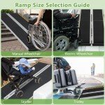 Folding Aluminum Wheelchair Ramp with Reflective Stickers