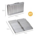 HOMCOM Folding Aluminum Wheelchair Ramp for Scooters