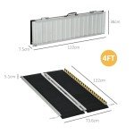 Folding Aluminum Wheelchair Ramp with Non-Skid Surface