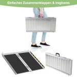 Foldable Aluminum Wheelchair Ramp - 61CM, Non-Slip