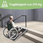 Foldable Aluminum Wheelchair Ramp - 61CM, Non-Slip