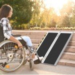 Foldable Aluminum Wheelchair Ramp - 61CM, Non-Slip