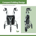 WestWood 3-Wheel Foldable Rollator Walker for Seniors