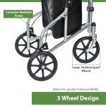 WestWood 3-Wheel Foldable Rollator Walker for Seniors