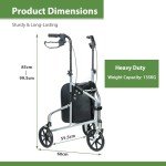 WestWood 3-Wheel Foldable Rollator Walker for Seniors