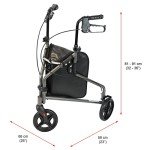 NRS Healthcare 3-Wheel Rollator with Bag & Brakes