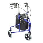 Lightweight 3-Wheel Rollator with Brakes & Bag