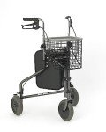 Folding Three-Wheel Rollator Walker with Accessories