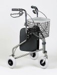 Folding Three-Wheel Rollator Walker with Accessories