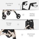 Lightweight 3 Wheel Rollator with Adjustable Handle